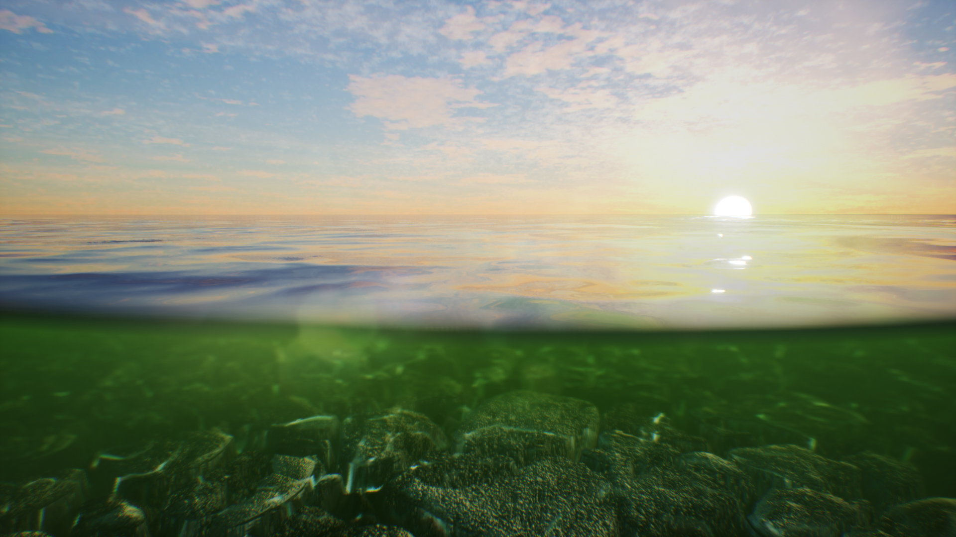 吃水线 海底 浅水 交互 模拟 材质 虚幻4 ue4 Waterline Sim插图1