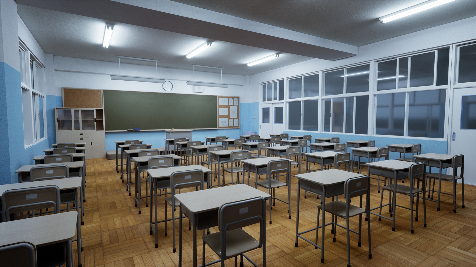 教室 学校 课堂 黑板 室内 场景 虚幻4 UE4 Classroom插图3