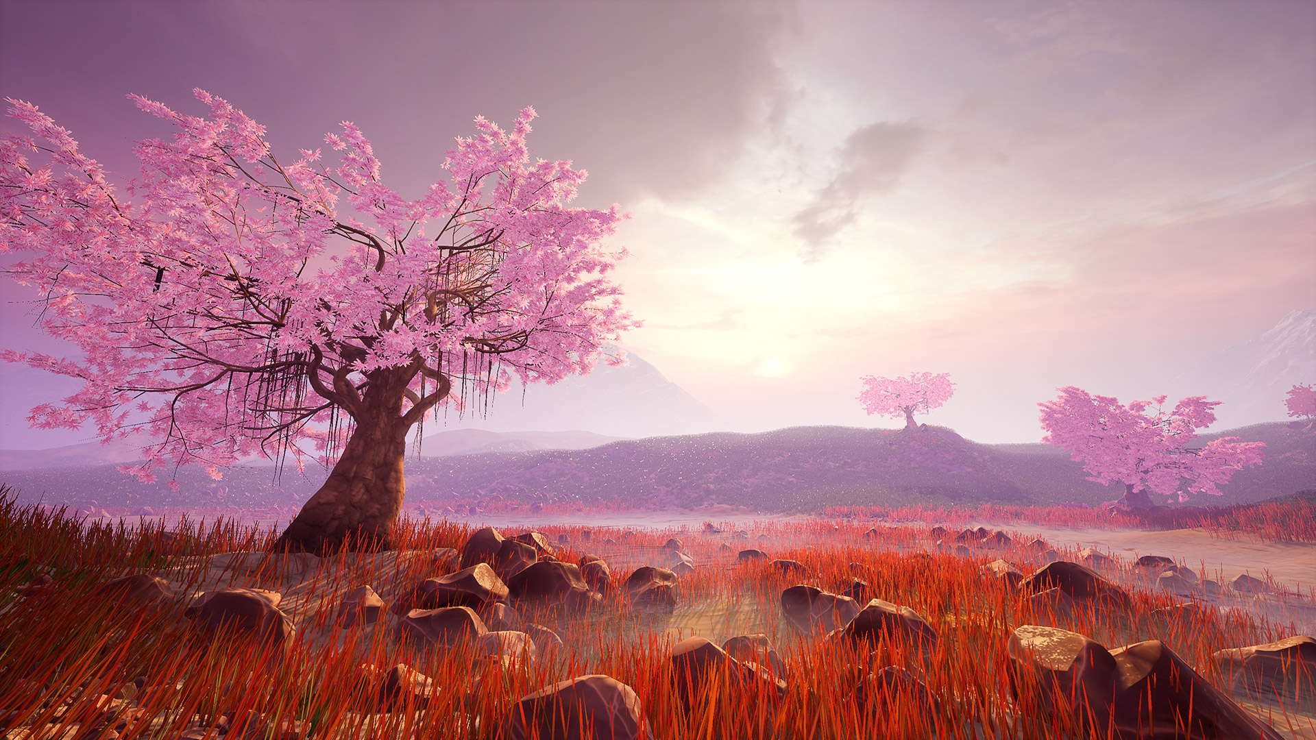 日式 植物 场景 虚幻4 UE4 Japanese Stylized Grass and Trees插图1