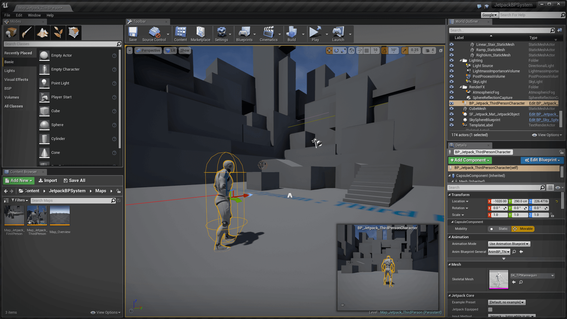 喷气 飞行 背包 蓝图 系统 虚幻4 UE4 Jetpack Blueprint System插图3