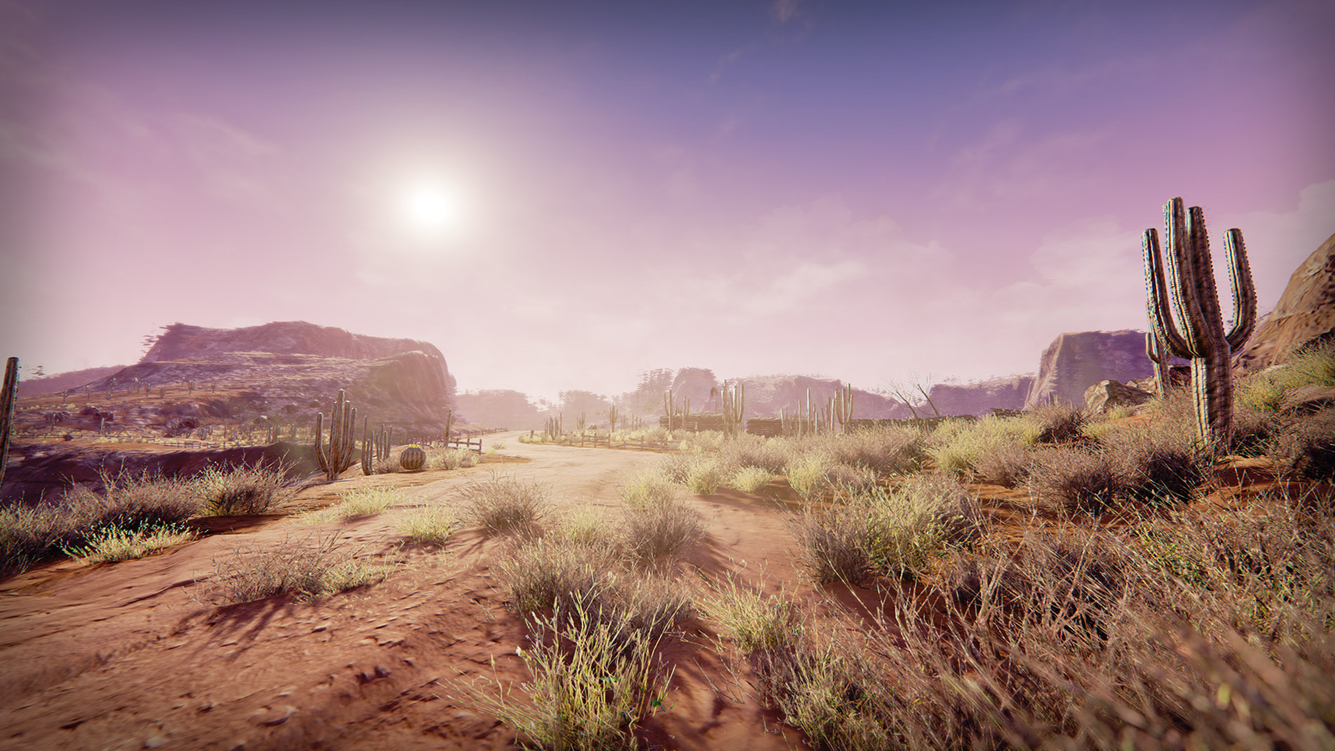 荒漠 沙漠 黄昏 公路 场景虚幻4 UE4 Semi Arid Desert插图1