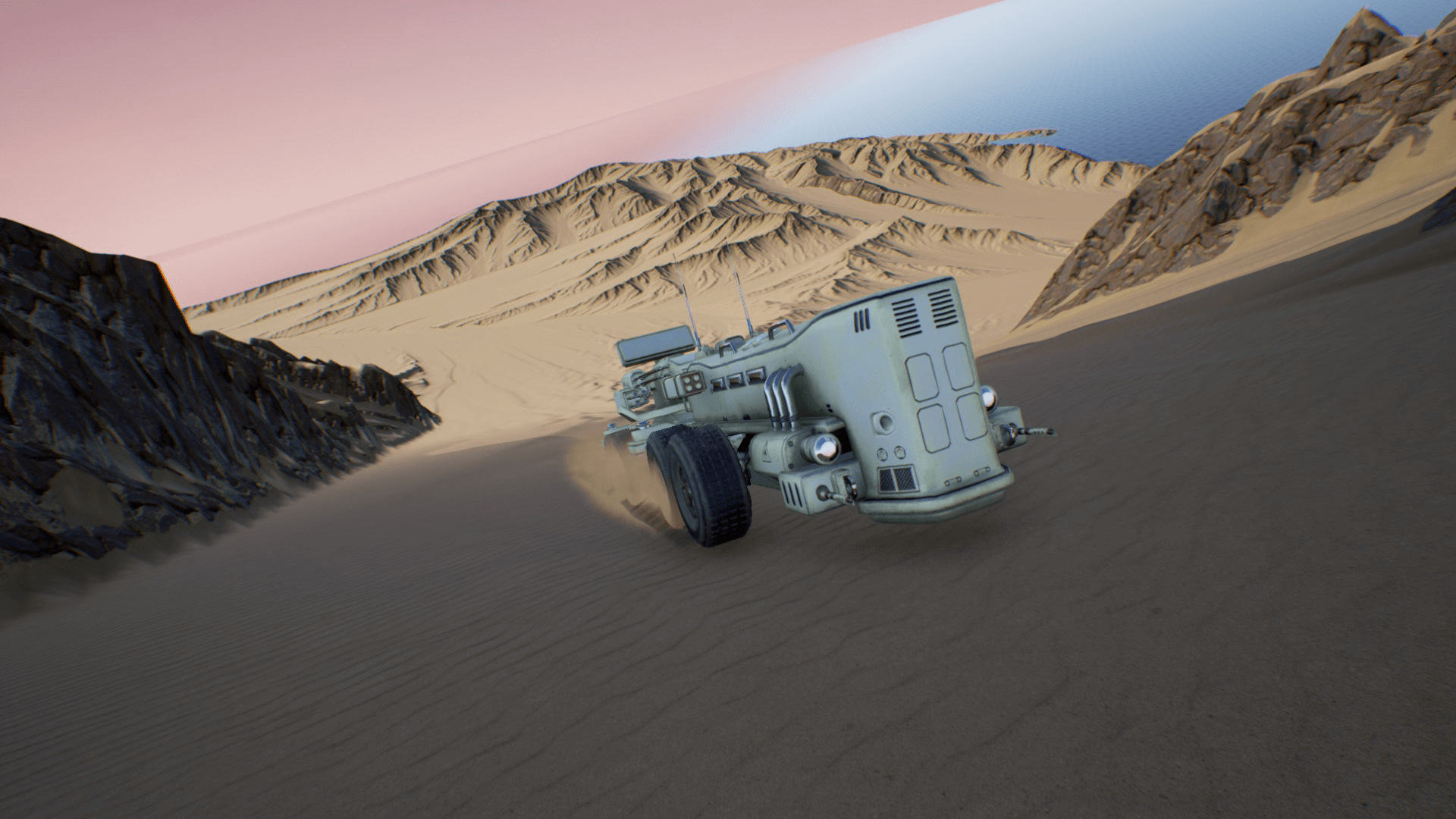 科幻自行对空导弹装甲车驾驶蓝图 虚幻4 ue4 Modular Vehicle 425插图1