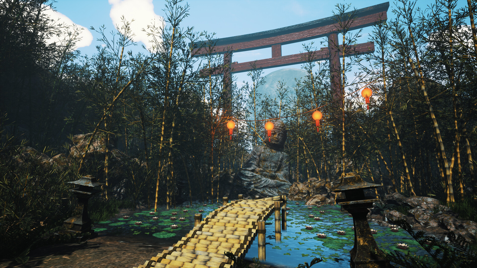 Bamboo grove 虚幻4 UE4 竹林 荷塘 牌楼 场景