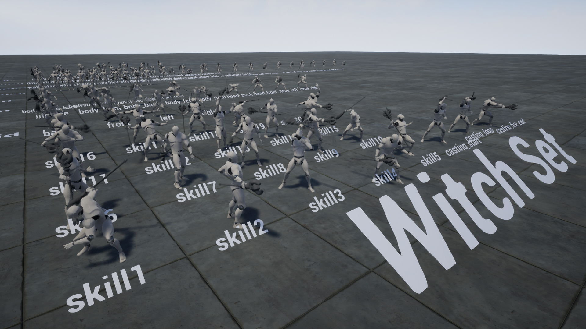Witch Animation Set 虚幻4 UE4 巫师 法师 法杖 动画动作 素材包插图4