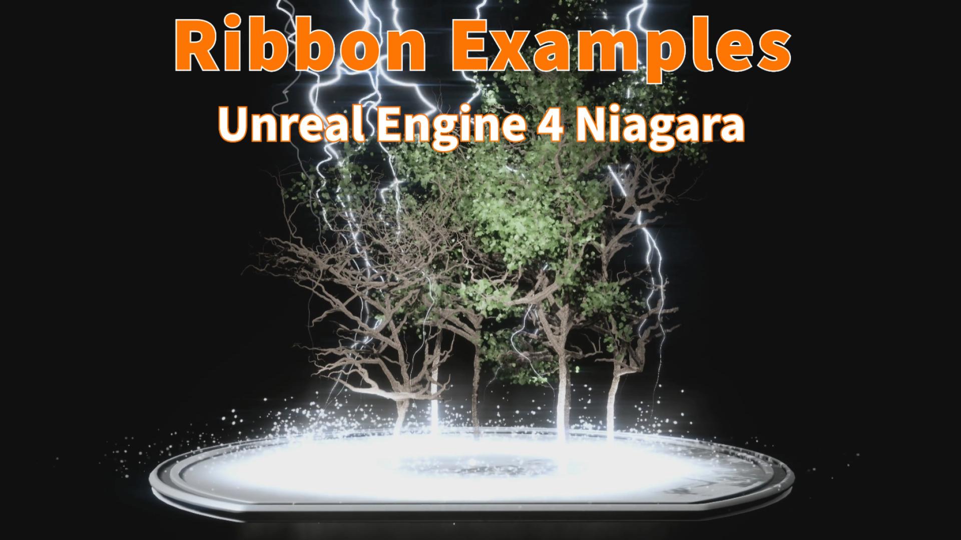 落雷闪电线性游戏特效项目 虚幻4 ue4 Niagara Ribbon examples插图2