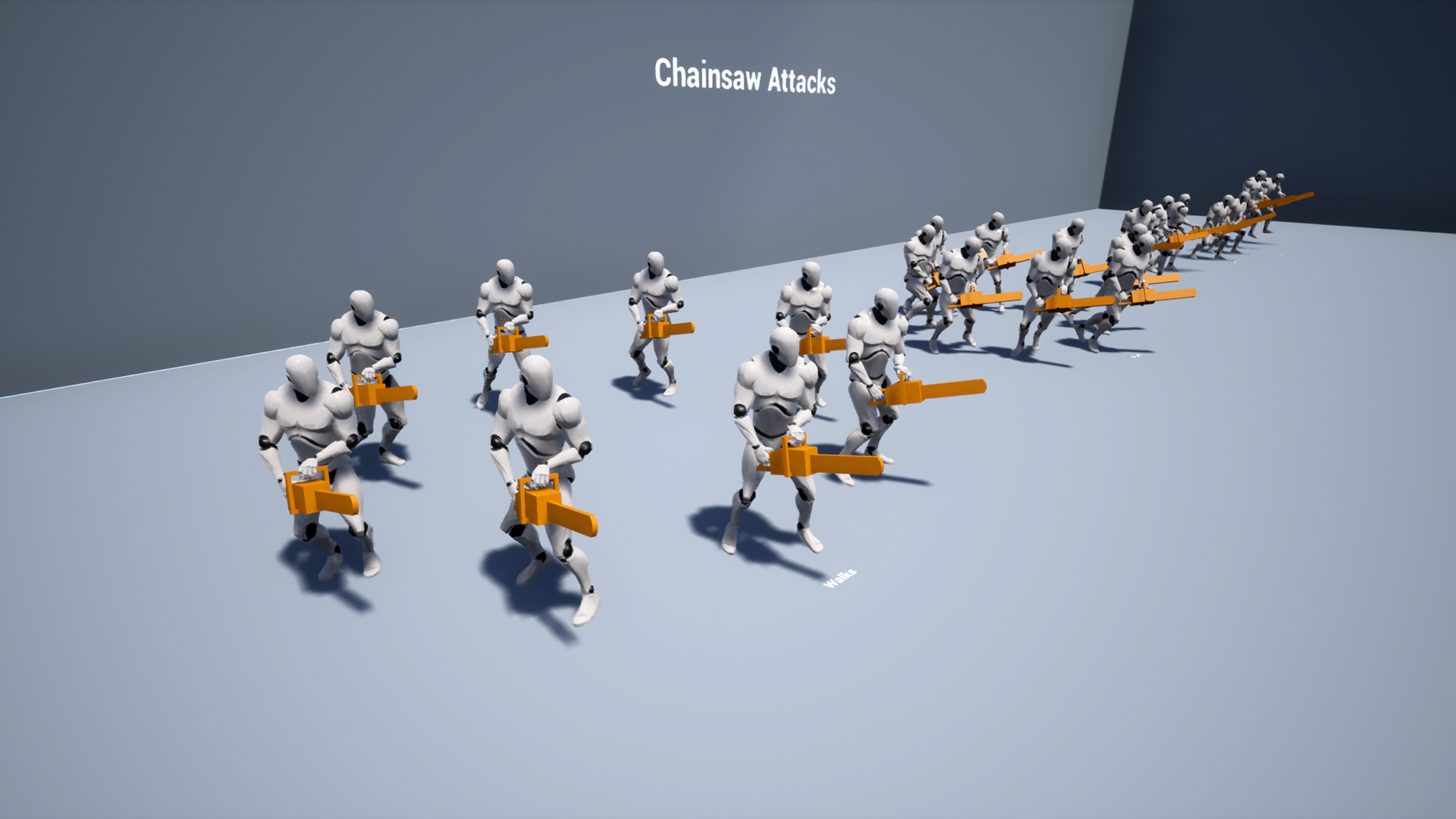 电锯链锯杀人魔攻击移动动画重定向 虚幻4 ue4 Chainsaw Attacks插图2
