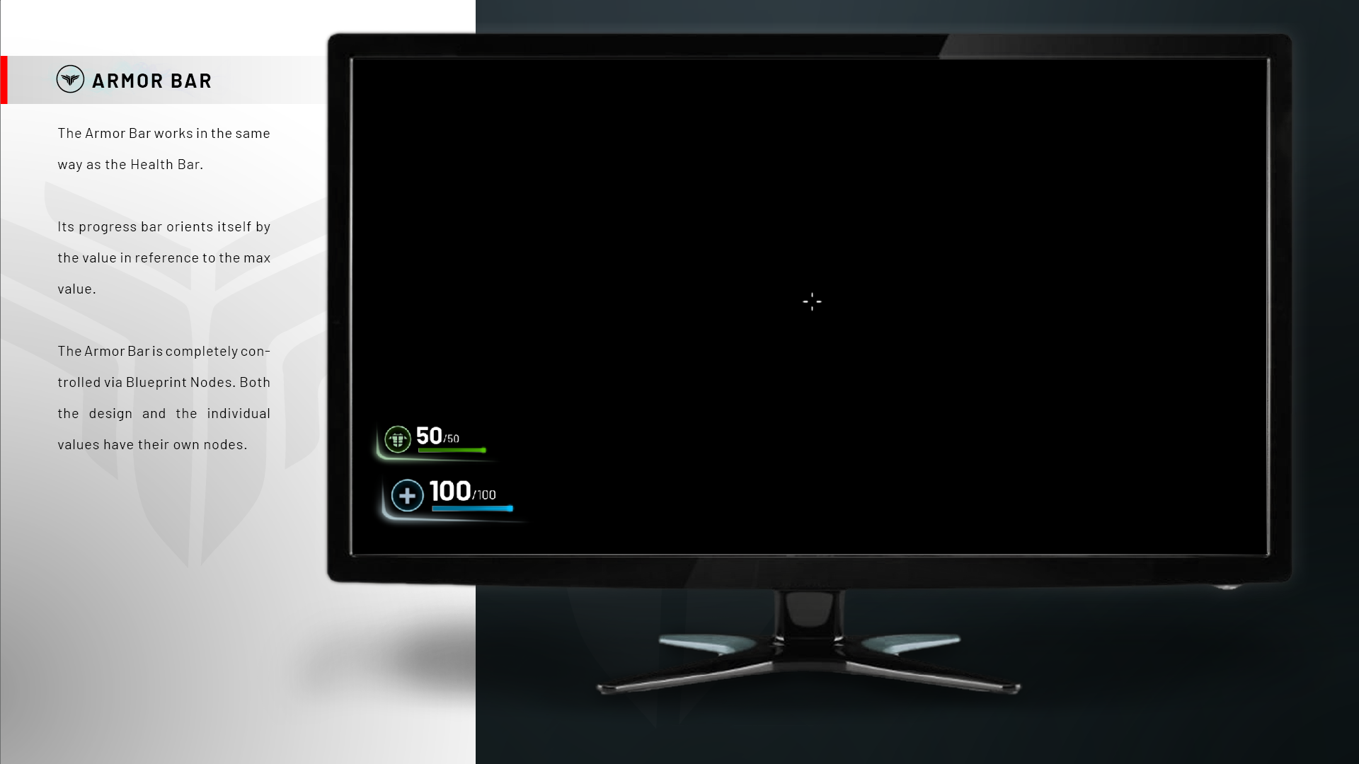 生命护甲状态弹药栏界面UI 虚幻4 ue4 Competitive Shooter HUD: Action Bars Only插图3