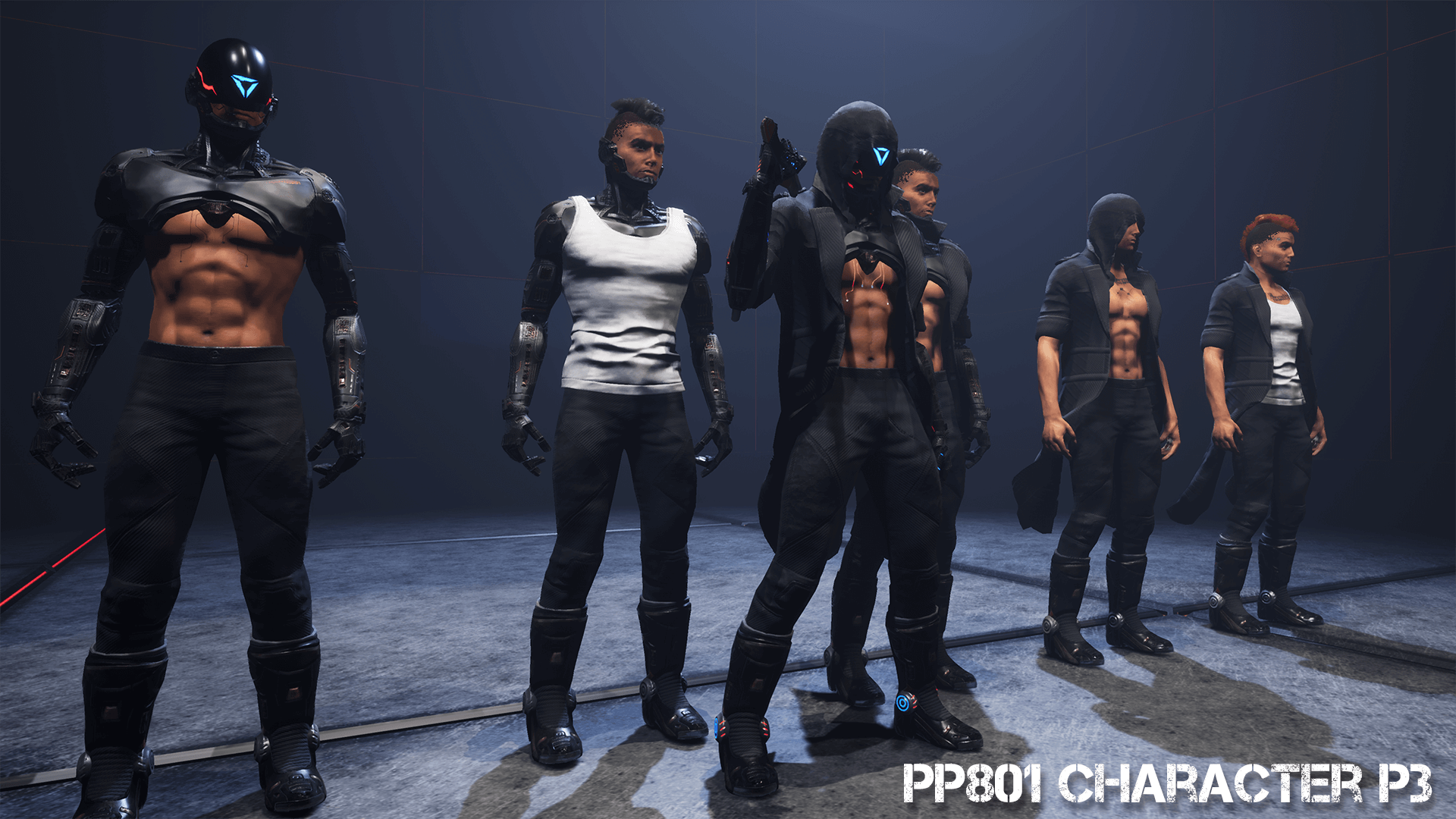 PP801 Character P3 虚幻4 UE4 赛博朋克 男性 战士 英雄 角色插图1