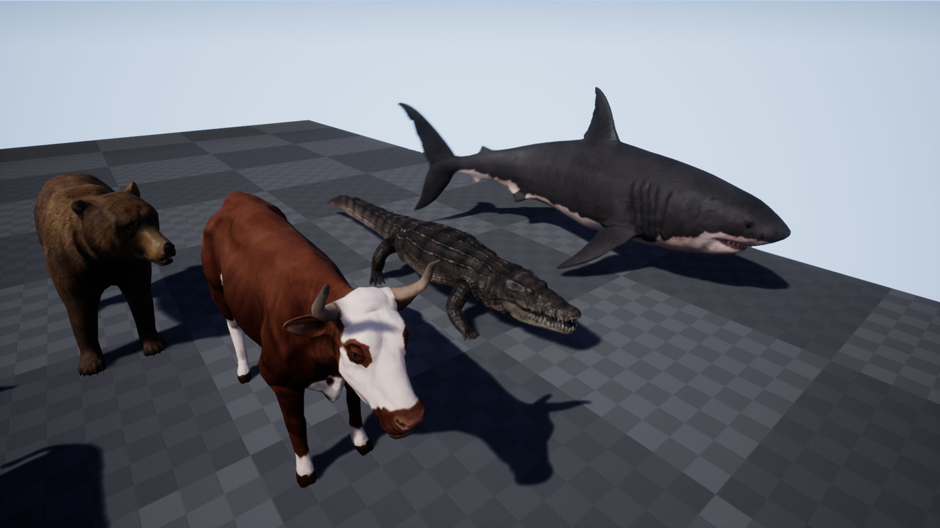 Animal Pack Ultra 虚幻4 UE4 家畜 鱼类 动画 集合 素材包插图1