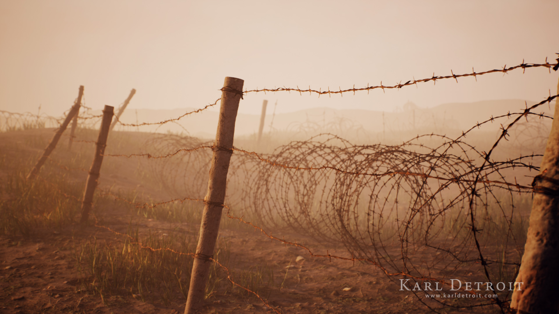 Barbed Wire Spline Tool 虚幻4 UE4 铁丝网 战场 样条线 生成