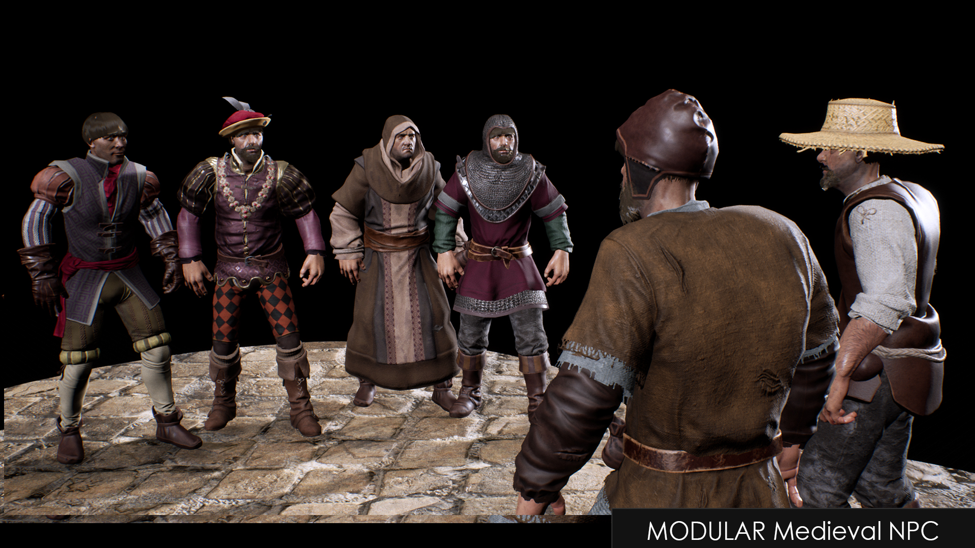 Modular Medieval NPC 虚幻4 UE4 高质量 模块化 中世纪 NPC 角色插图1