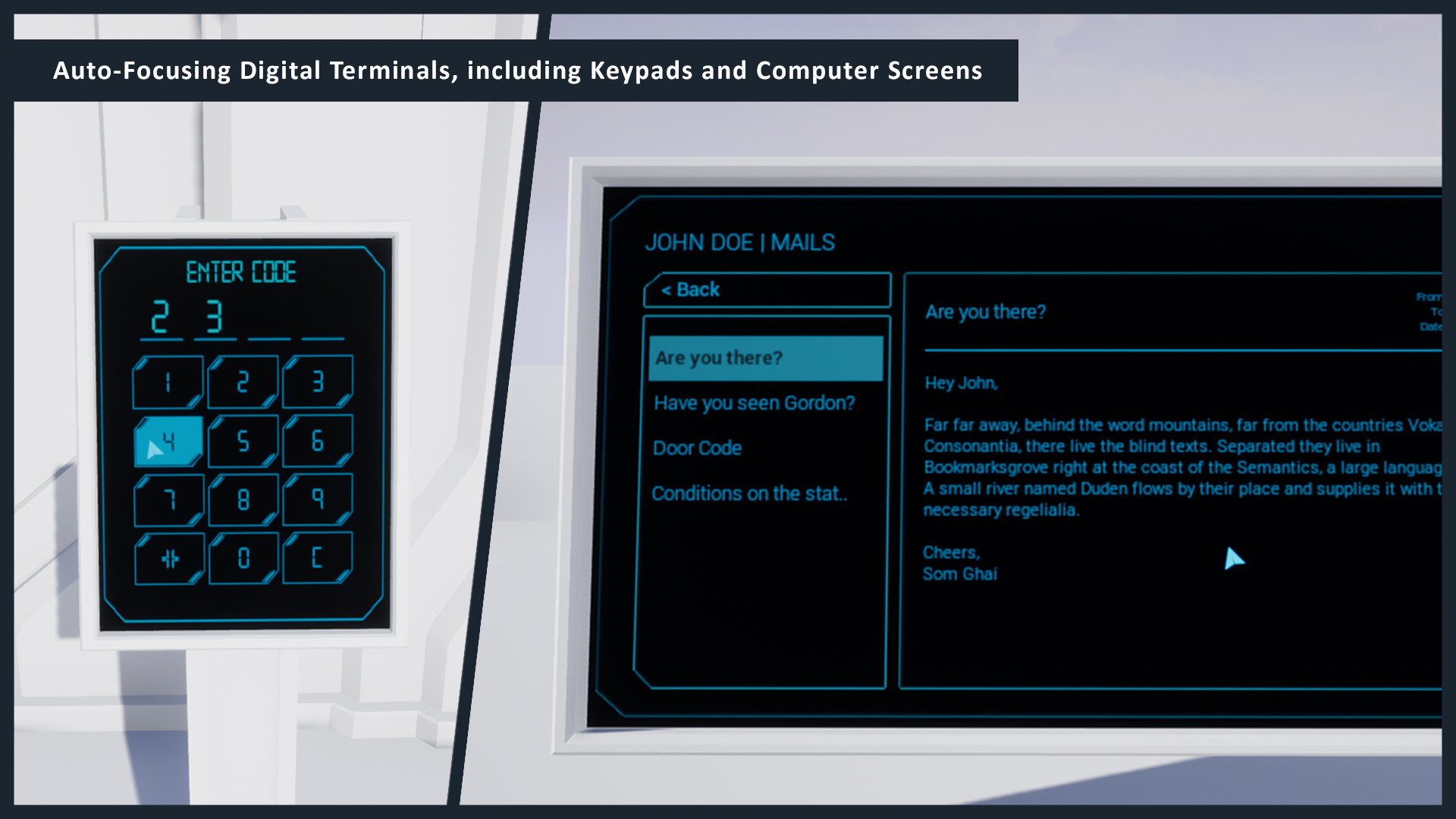 智能门锁电子邮件游戏蓝图 虚幻4 ue4 Widget Interaction System with Terminals Keypads