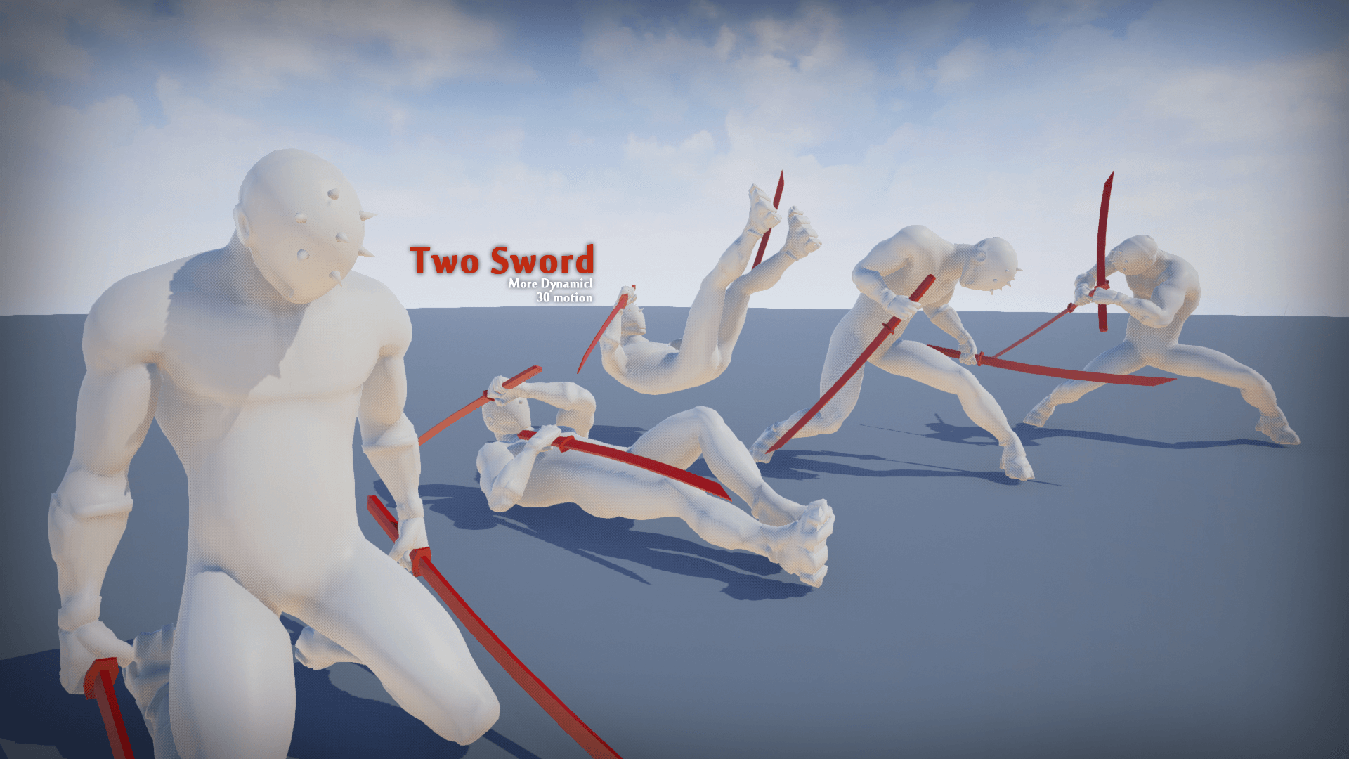 TwoSword Animation Set 虚幻4 UE4 双手剑 战士 动画 动作 素材插图2