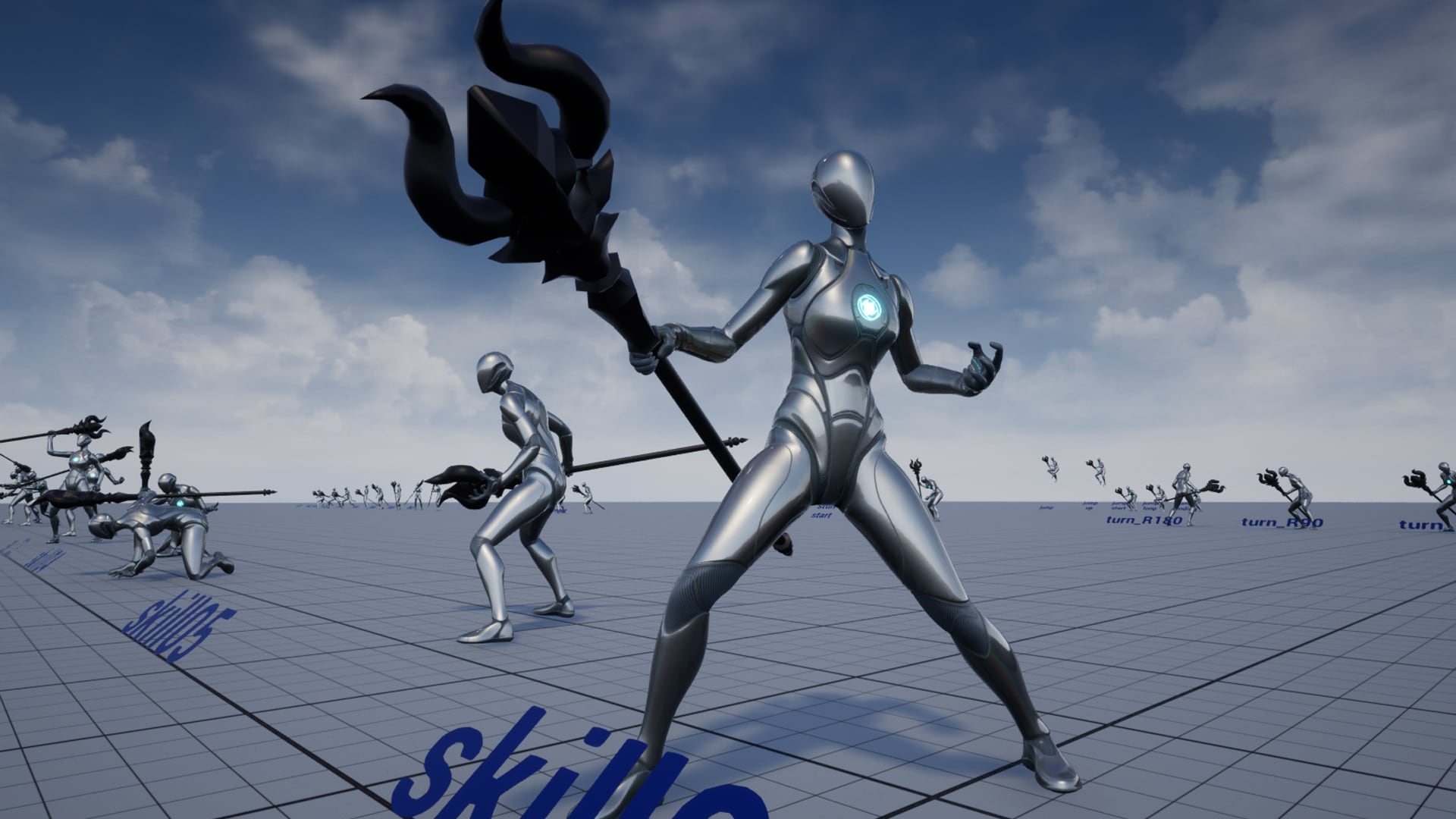 Witch Animation Set 虚幻4 UE4 巫师 法师 法杖 动画动作 素材包插图3