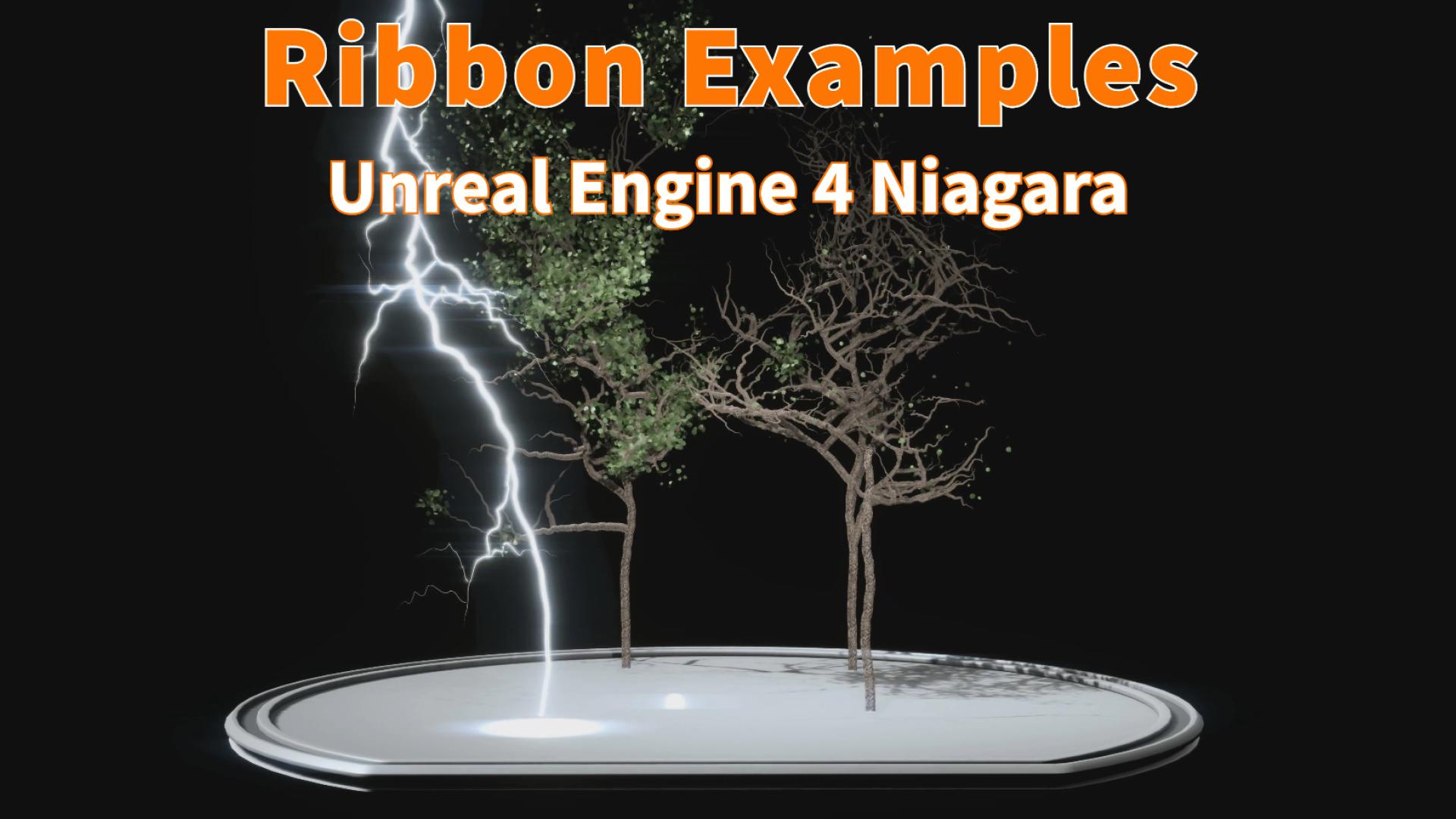 落雷闪电线性游戏特效项目 虚幻4 ue4 Niagara Ribbon examples插图15