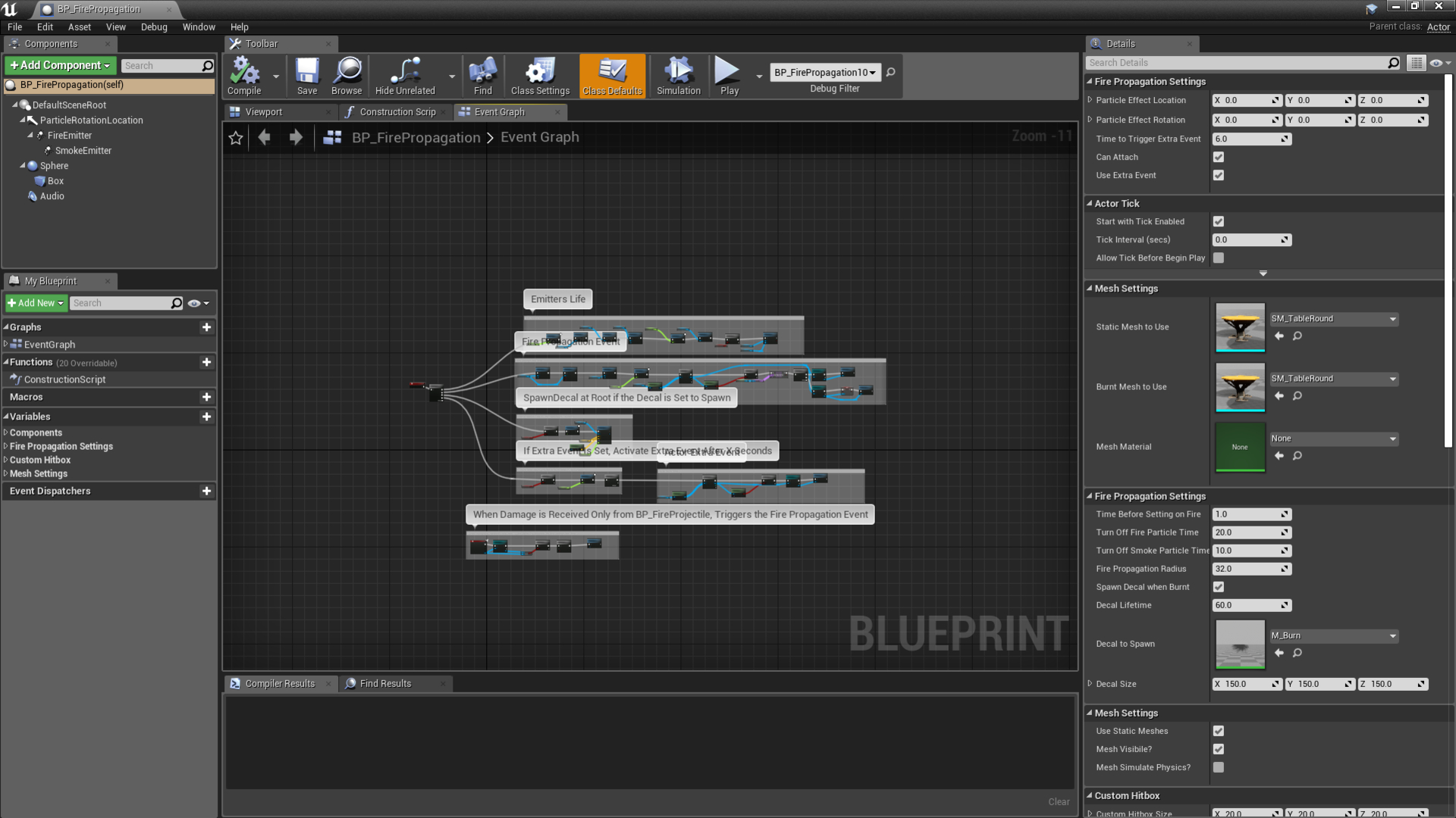 喷火枪引燃反馈游戏蓝图 虚幻4 ue4 Flamethrower With Flame Propagation 423插图12