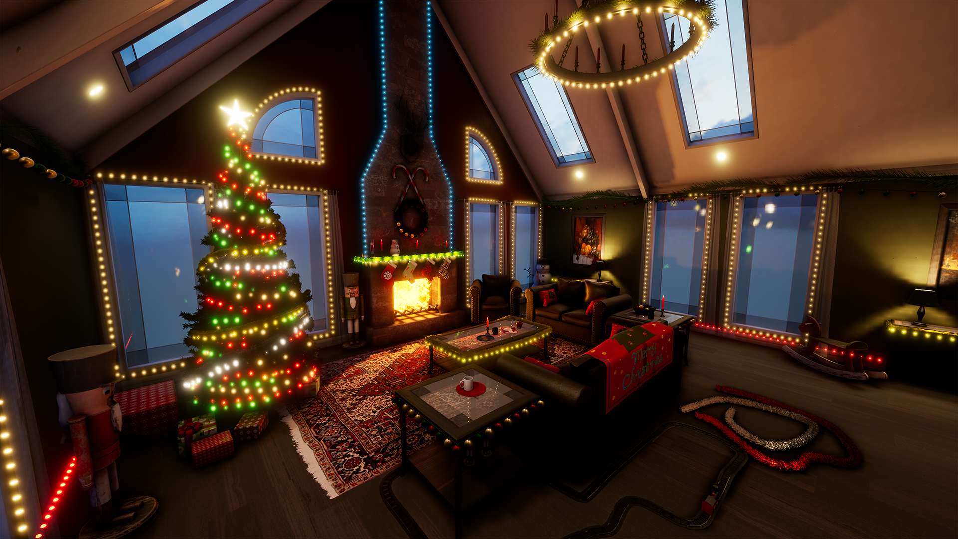 圣诞节 小屋 灯带 节日 虚幻4 UE4 Christmas Holiday