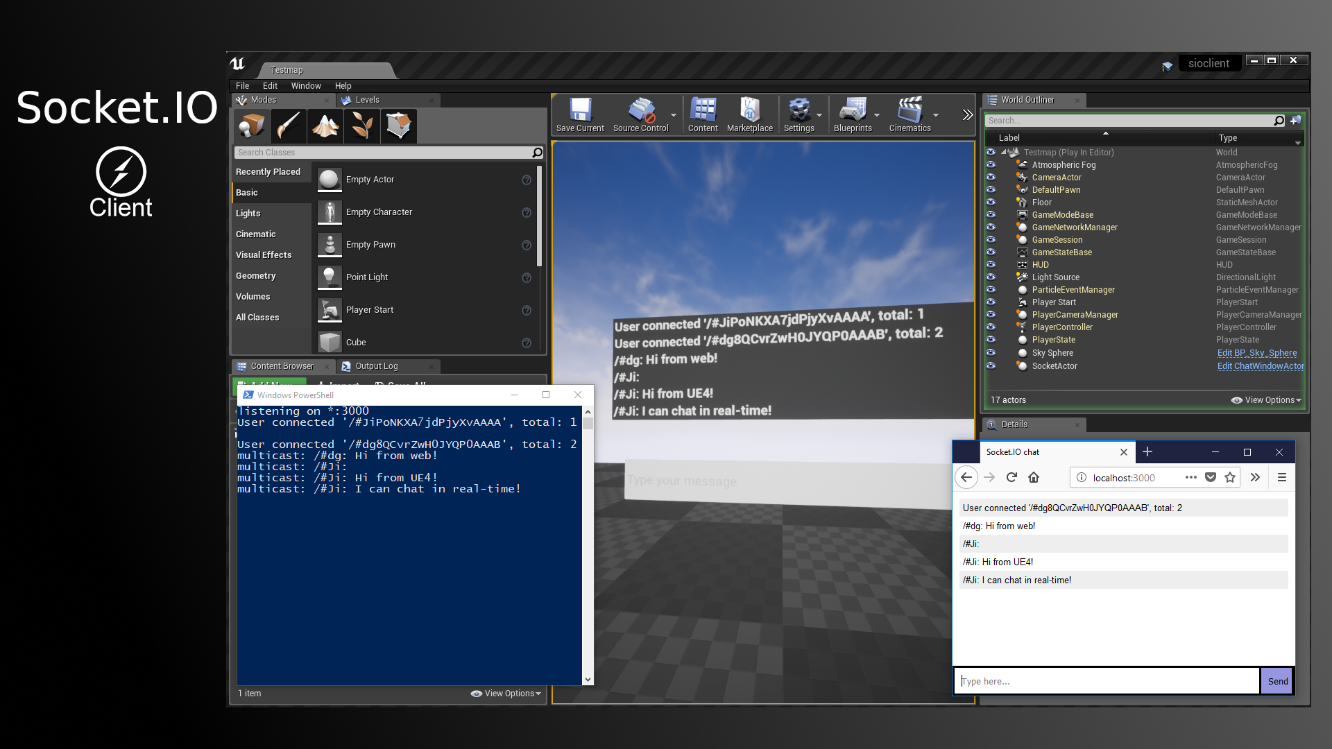 网络数据库实时通信插件 虚幻4 ue4 Socket IO Client 424到426