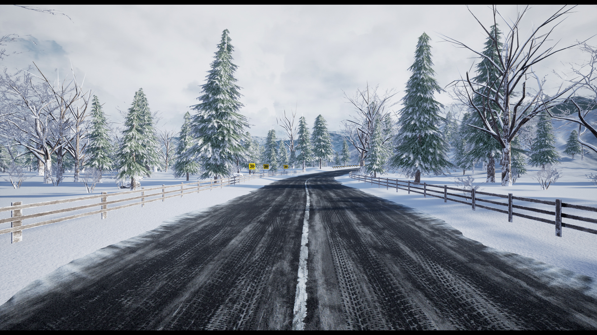 冬季 赛道 环境 场景 虚幻4 UE4 Racing Track Winter Landscape插图3