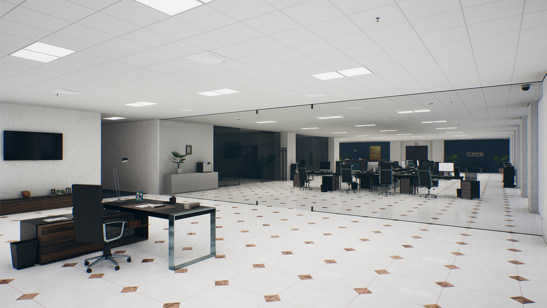 QA Office and Security Room 虚幻4 UE4 高画质 办公 公司 场景插图2