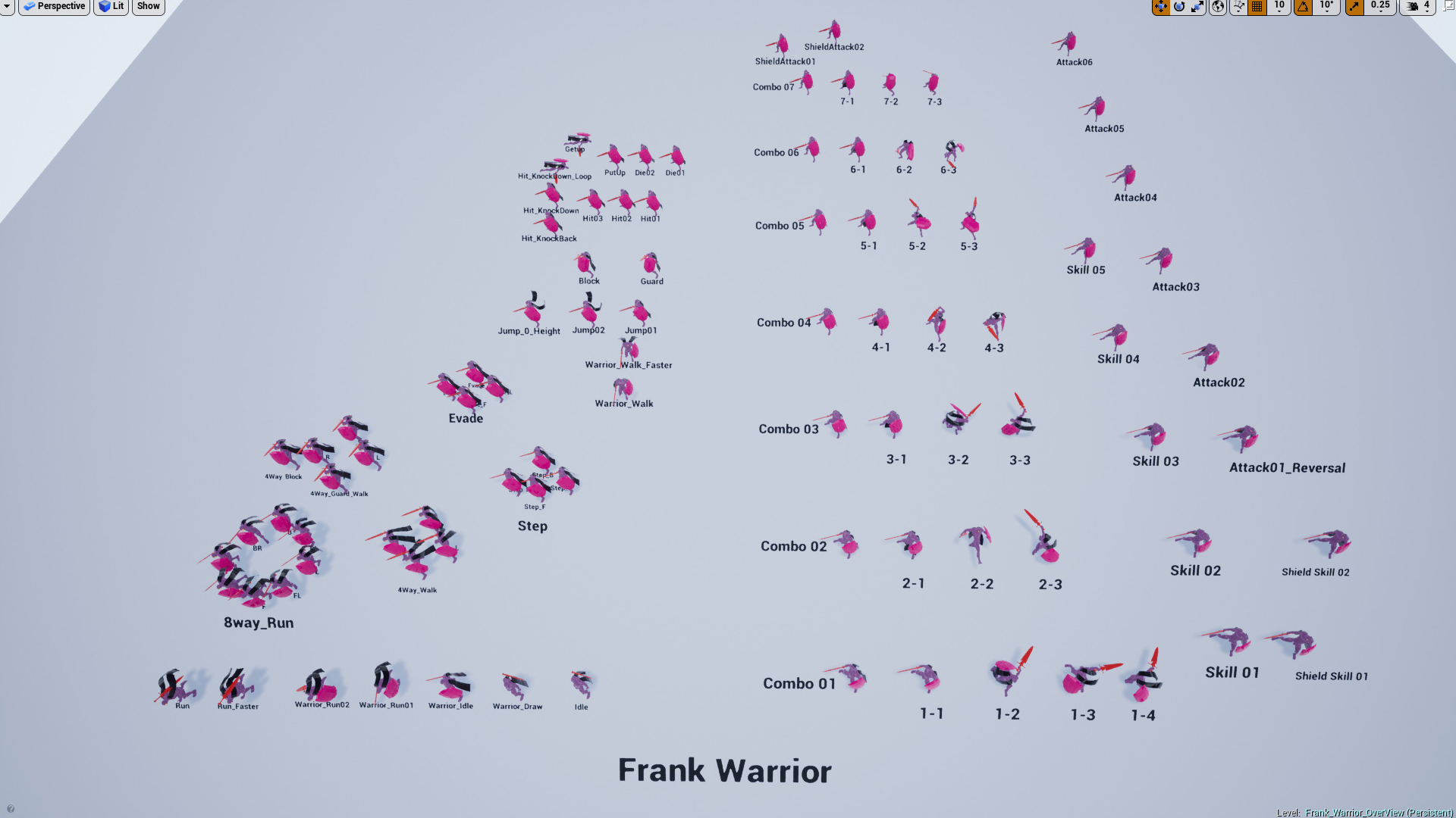 剑盾 战士 动画 动作 重定向 虚幻4 UE4 Frank RPG Warrior Male