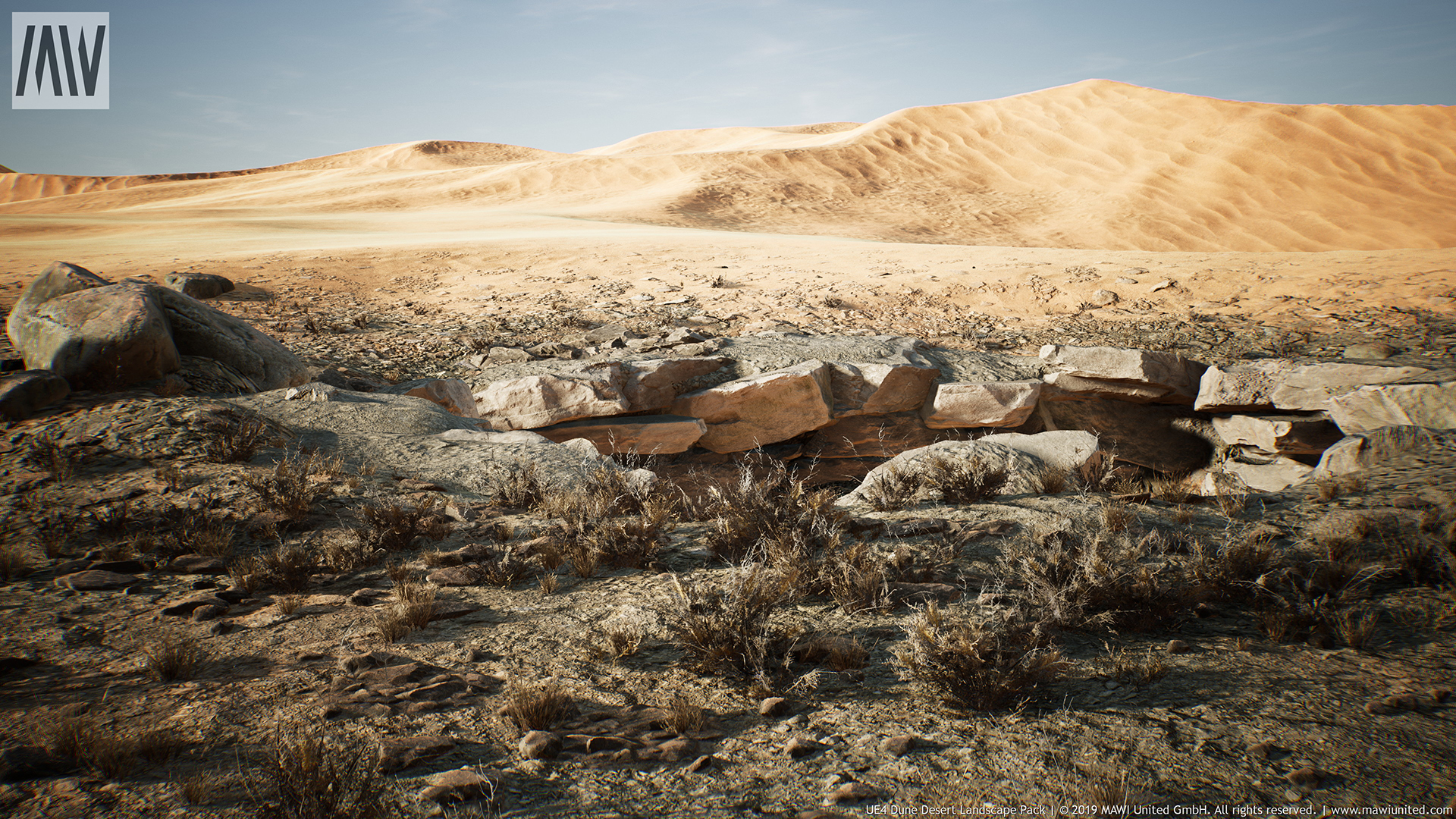 Dune Desert Landscape 虚幻4 UE4 逼真 沙漠 绿洲 AAA级 场景插图1