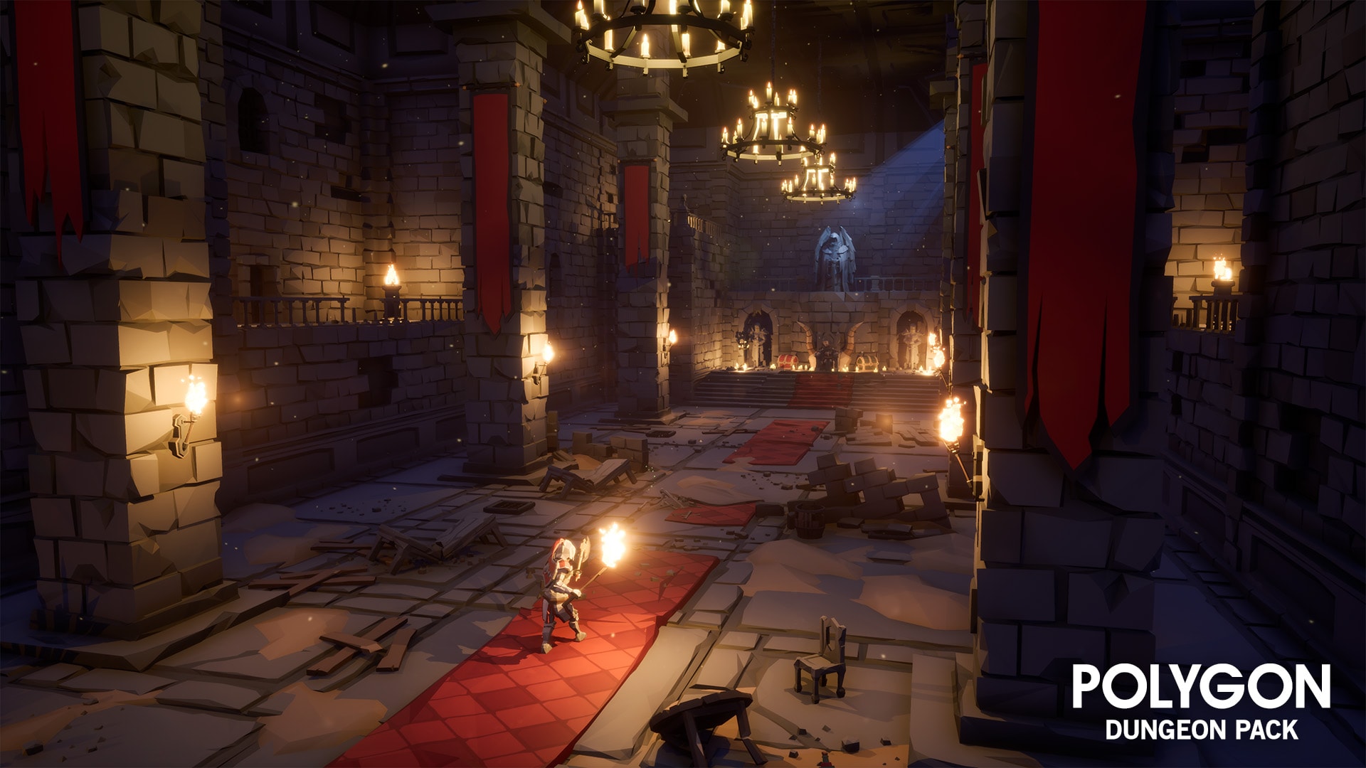 POLYGON - Dungeon Pack 虚幻4 UE4 卡通 地牢 游戏引擎  素材包