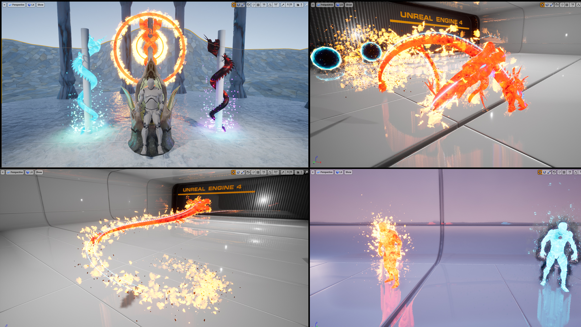 国风龙形能量技能Buff粒子游戏特效 虚幻4 ue4 Dragon Abilities