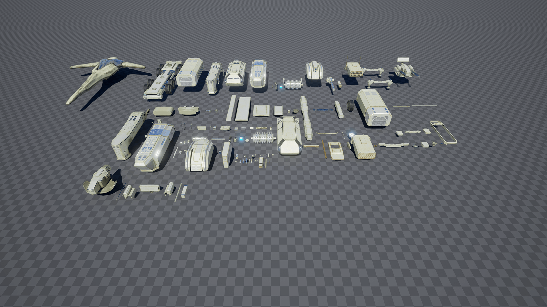 科幻自行对空导弹装甲车驾驶蓝图 虚幻4 ue4 Modular Vehicle 425插图3