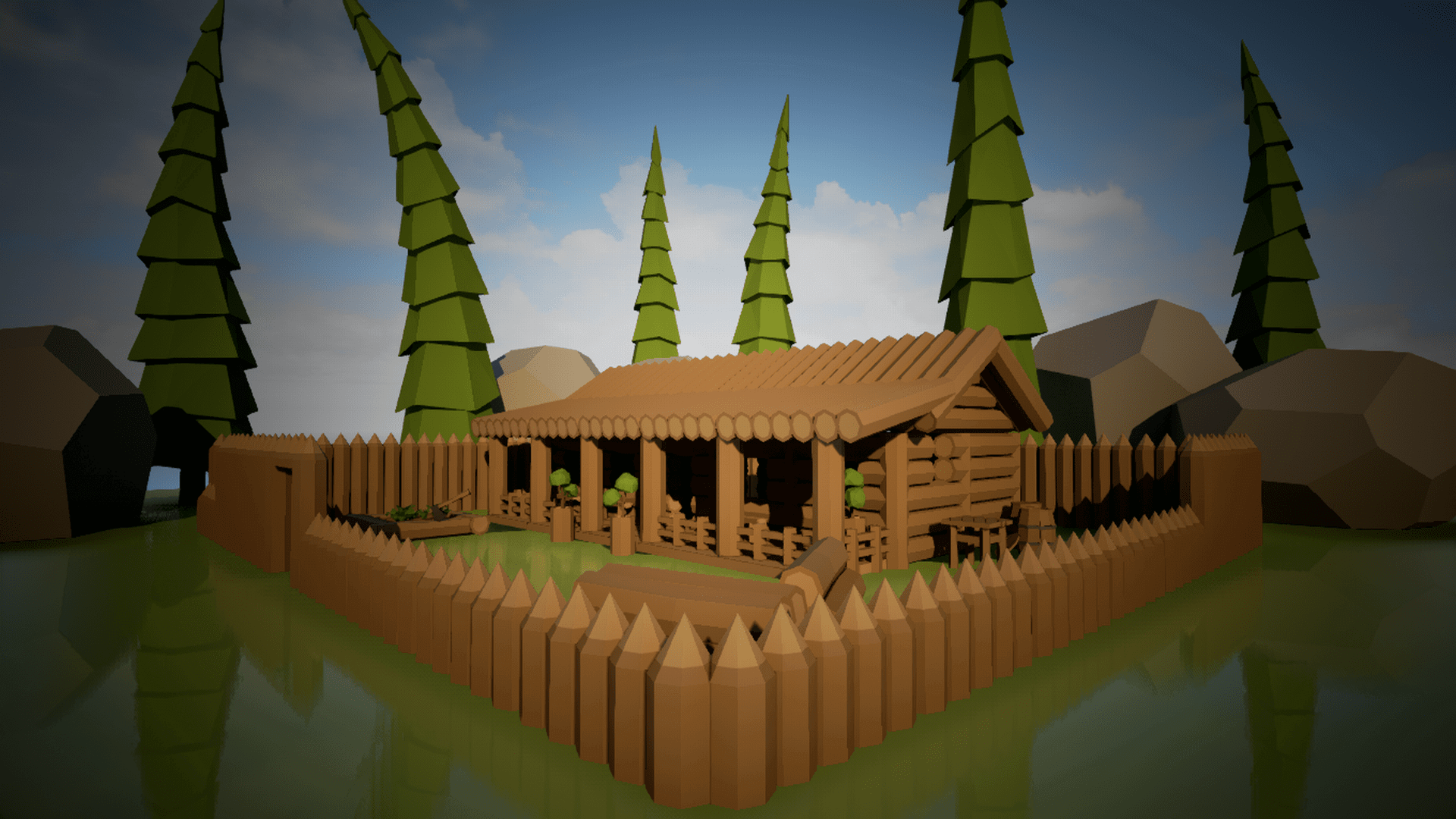 卡通 低模 木屋 场景 虚幻4 UE4 Low Poly Wood Stronghold插图2