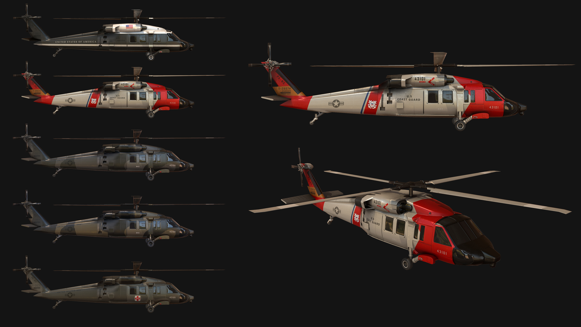 黑鹰 直升机 驾驶 蓝图 虚幻4 UE4 Helicopter UH60M Blackhawk