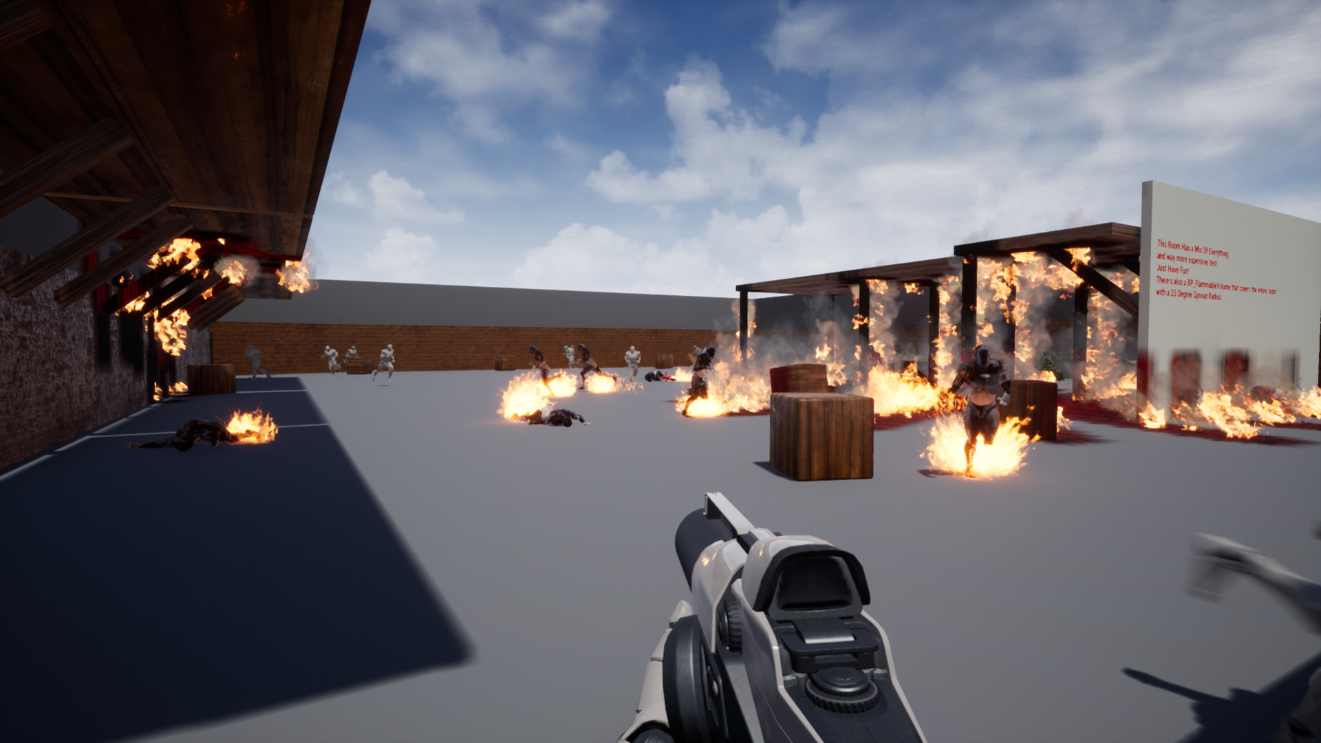 喷火枪引燃反馈游戏蓝图 虚幻4 ue4 Flamethrower With Flame Propagation 423插图2