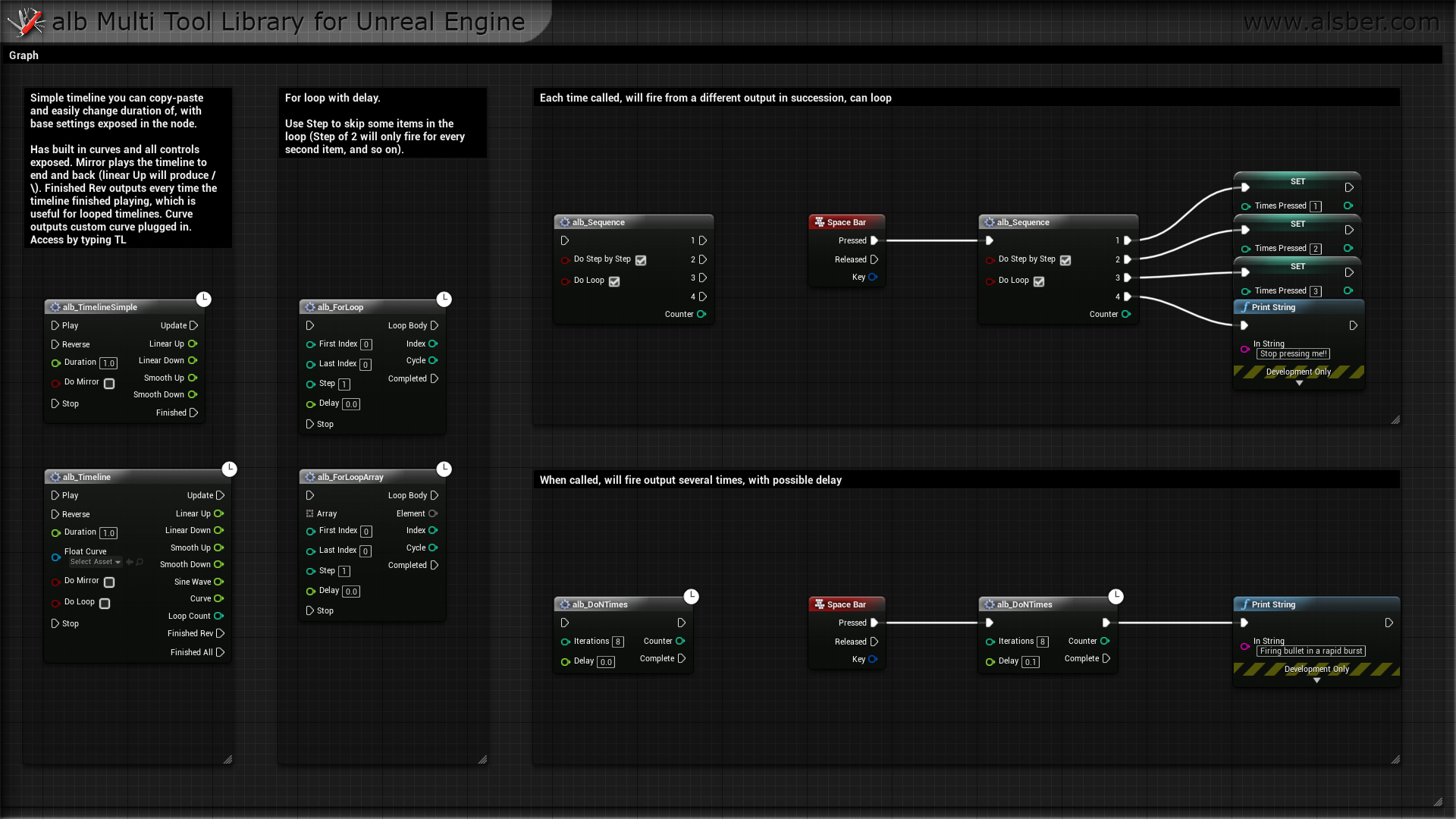 蓝图 材质 简化 节点 工具 虚幻4 ue4 alb Multi Tool Library插图2