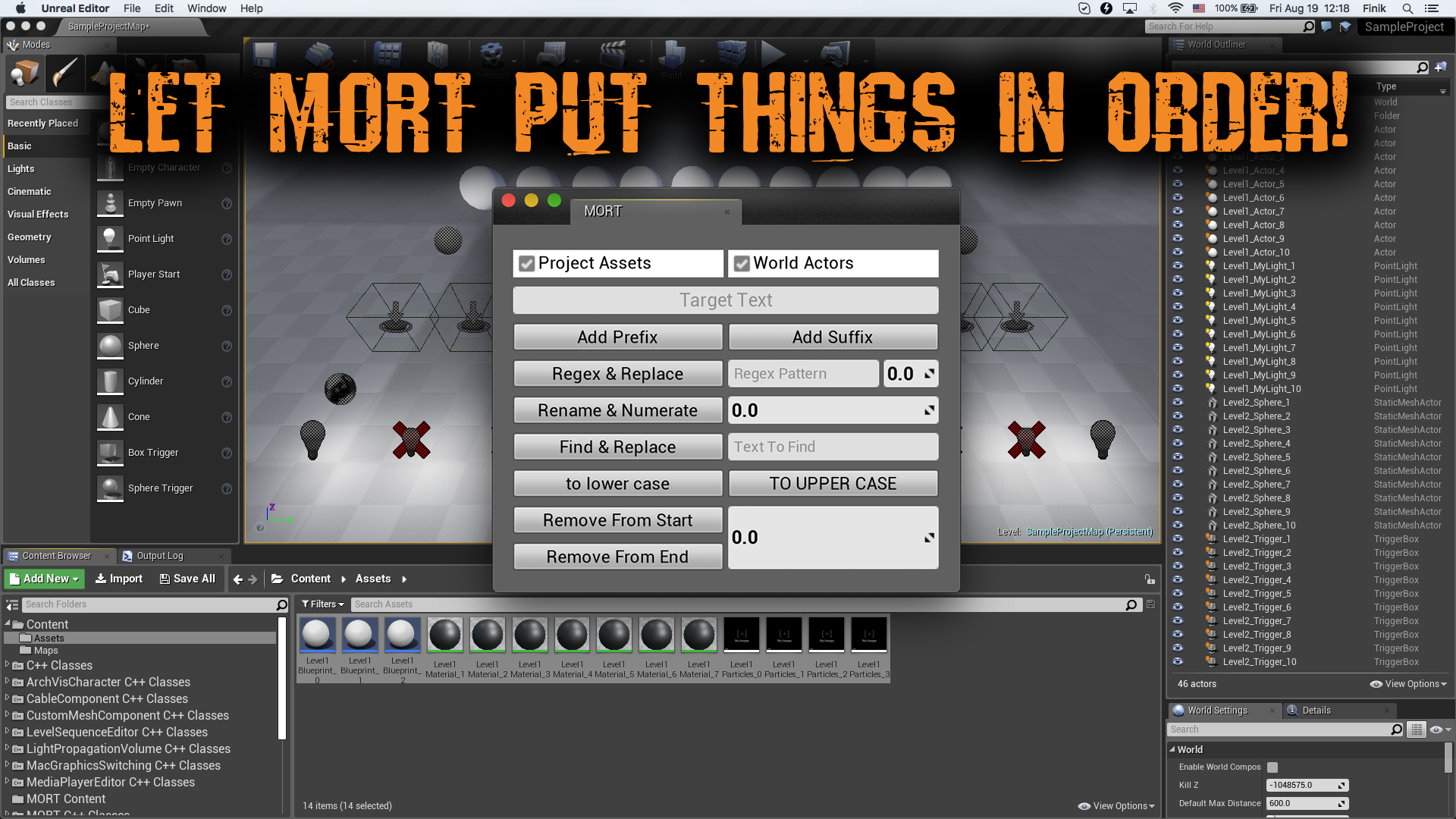 文件 重命名 插件 虚幻4 UE4 Multi Objects Renaming Tool 421插图1