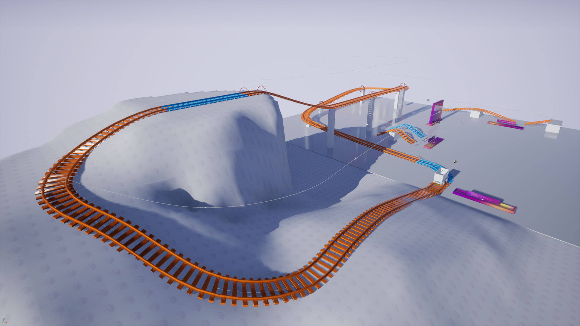 Train Rail Roller Coaster System  虚幻4 UE4 火车 轨道 过山车 蓝图