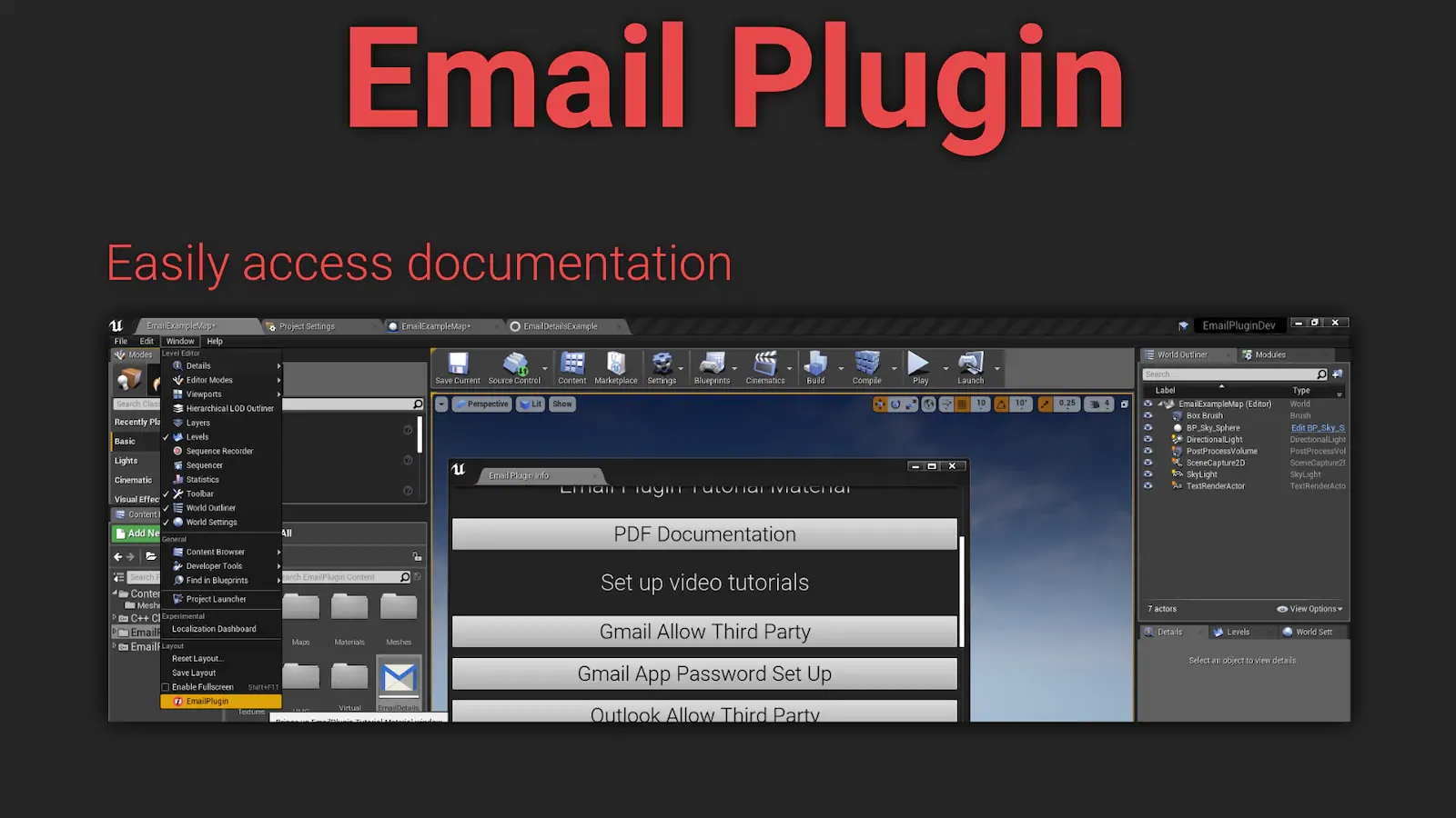 游戏内发送邮件交互现实插件 虚幻4 ue4 Email Plugin 424到426插图4