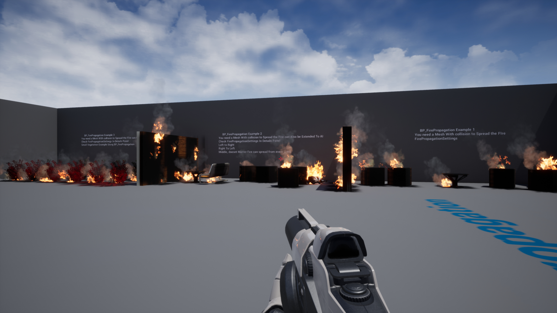 喷火枪引燃反馈游戏蓝图 虚幻4 ue4 Flamethrower With Flame Propagation 423插图10
