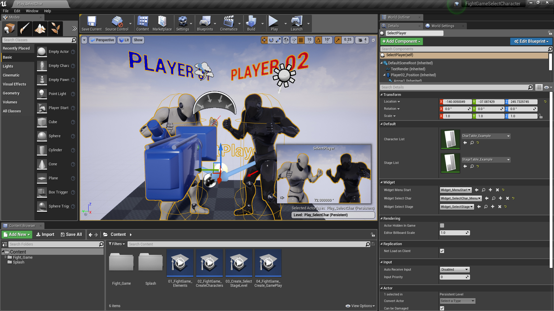 Fight Game Select 虚幻4 UE4 格斗 对战 游戏 角色 选择 蓝图插图2