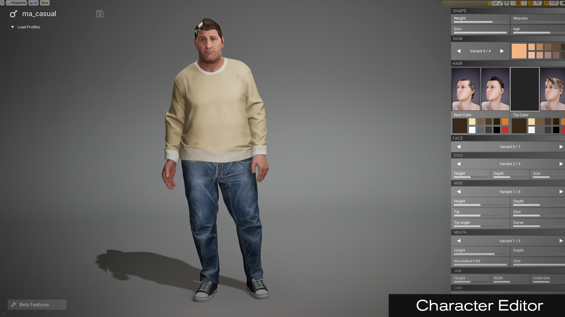 人物角色换装捏脸调整定制创建蓝图 虚幻4 ue4 Character Editor插图1