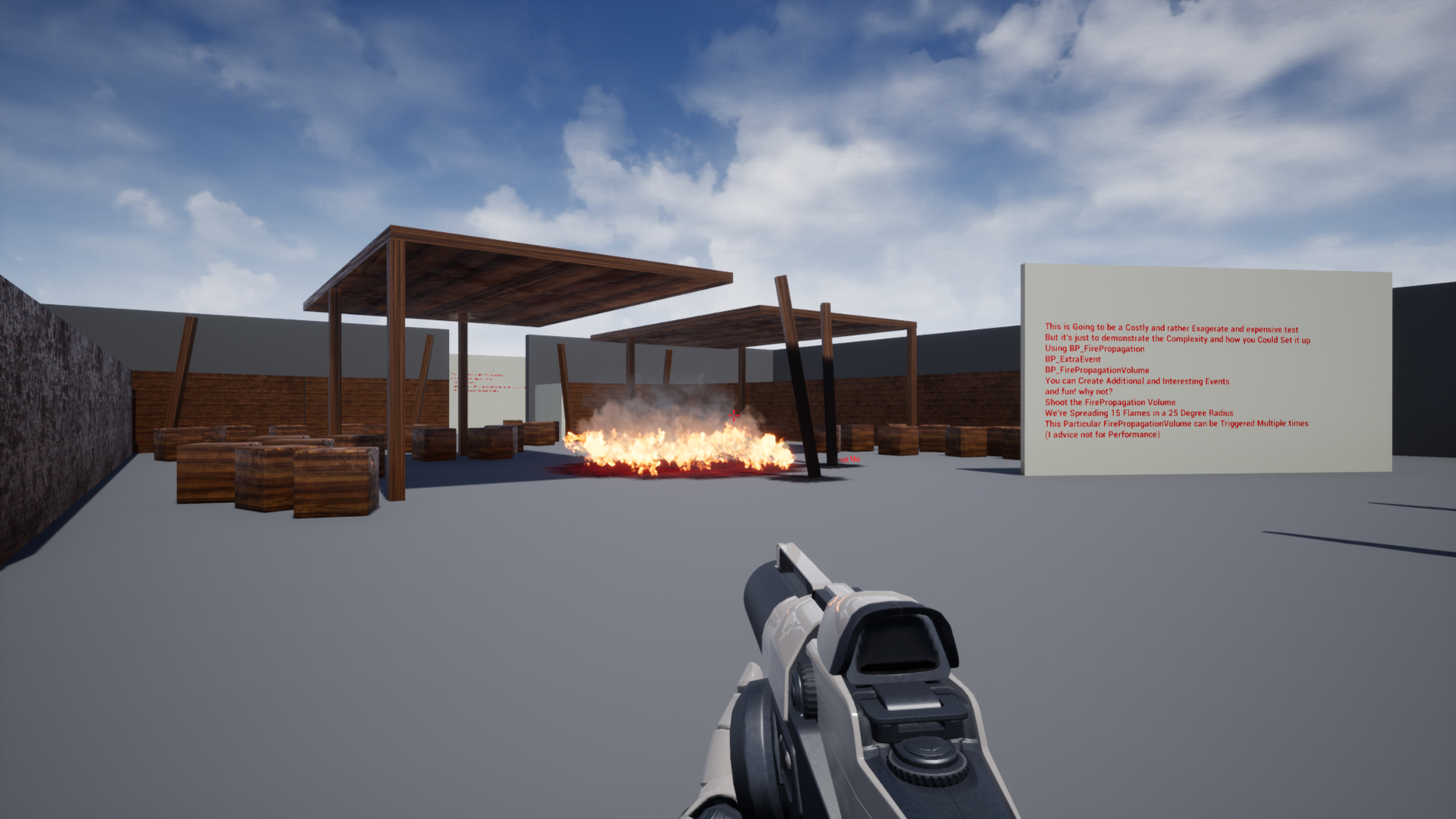 喷火枪引燃反馈游戏蓝图 虚幻4 ue4 Flamethrower With Flame Propagation 423插图6