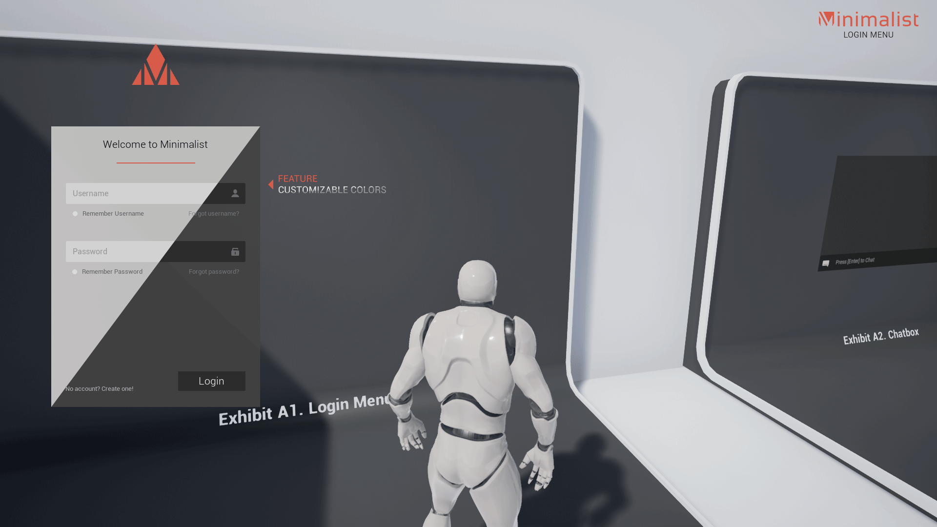 极简大气UI界面蓝图 虚幻4 UE4 Minimalist Interface Package v2插图1