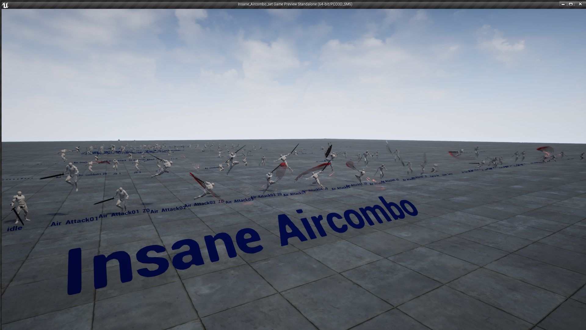 空中 击飞 无限 连击 动画 动作 虚幻4 UE4 Insane Aircombo Set插图3