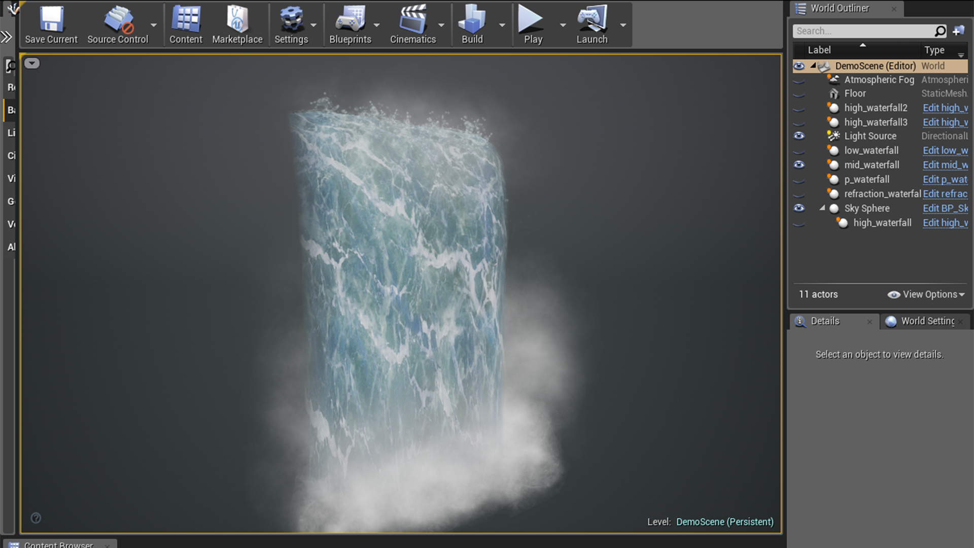 Realistic Waterfall Particle FX 虚幻4 UE4 瀑布 材质 特效插图3