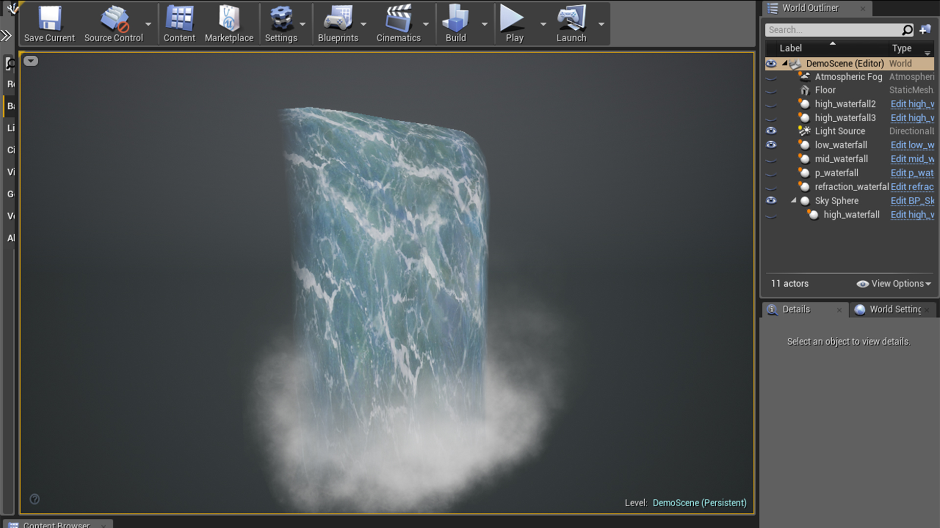 Realistic Waterfall Particle FX 虚幻4 UE4 瀑布 材质 特效插图2