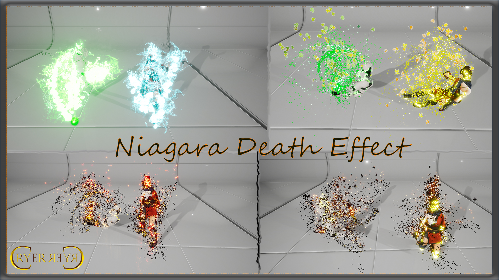 死亡败北受伤消失溶解游戏特效 虚幻4 ue4 Niagara Death Effects