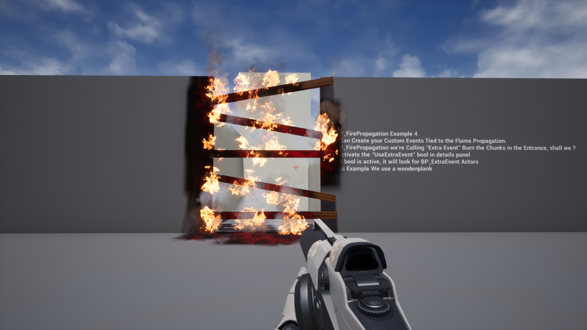 喷火枪引燃反馈游戏蓝图 虚幻4 ue4 Flamethrower With Flame Propagation 423插图8