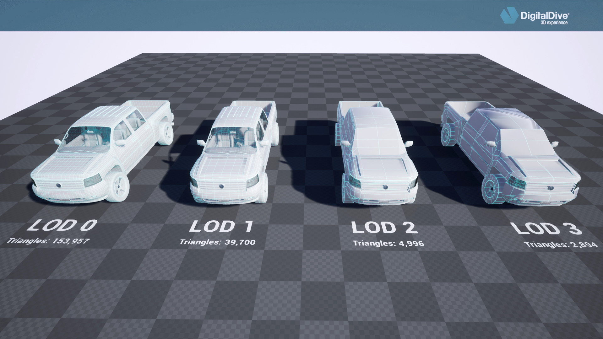 越野卡车驾驶蓝图 虚幻4 ue4 Drivable Cars Pick Up Truck 3D Assets and Blueprints 426插图7