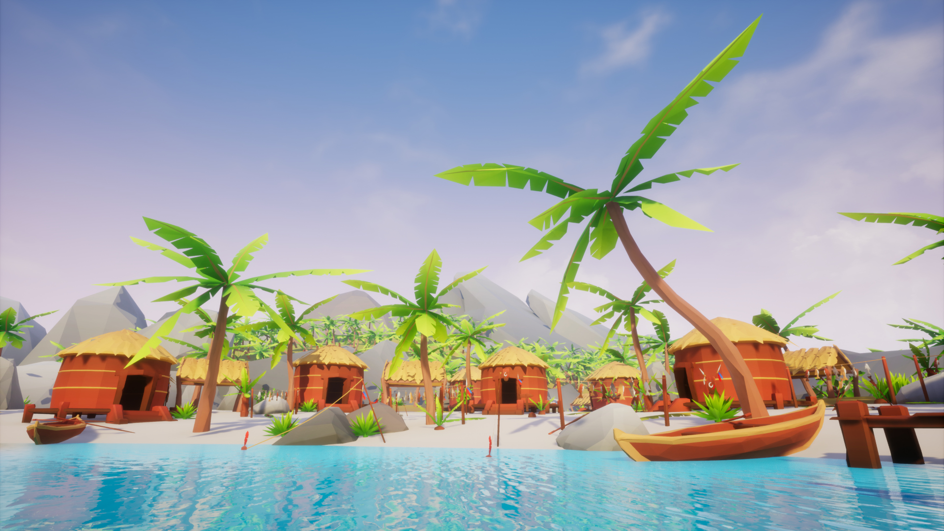 热带 海岛 部落 场景 虚幻4 UE4 Lowpoly Style Tropical Pack插图1