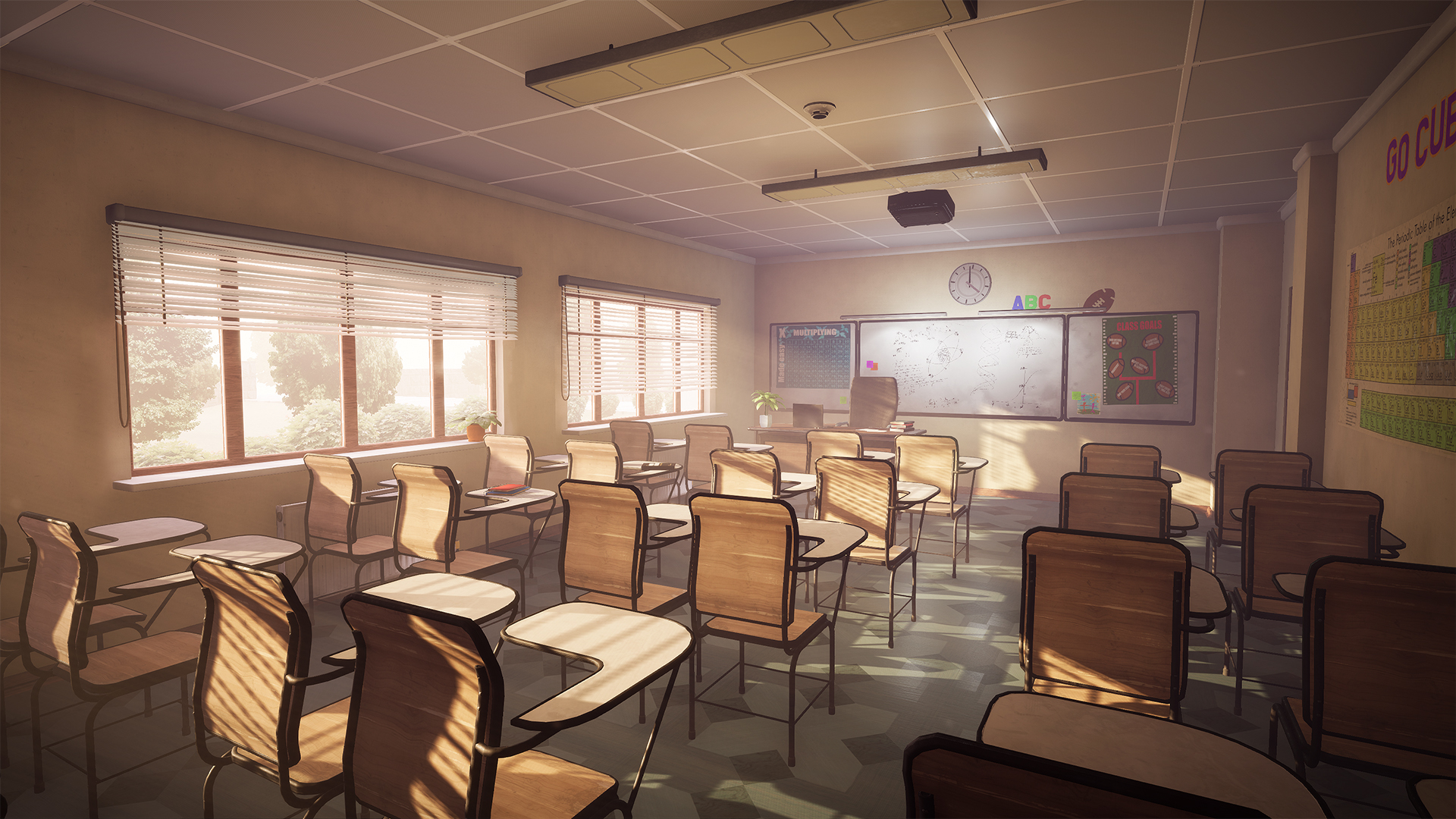 Modular School Pack 虚幻4 UE4 模块化 教室 学校 场景