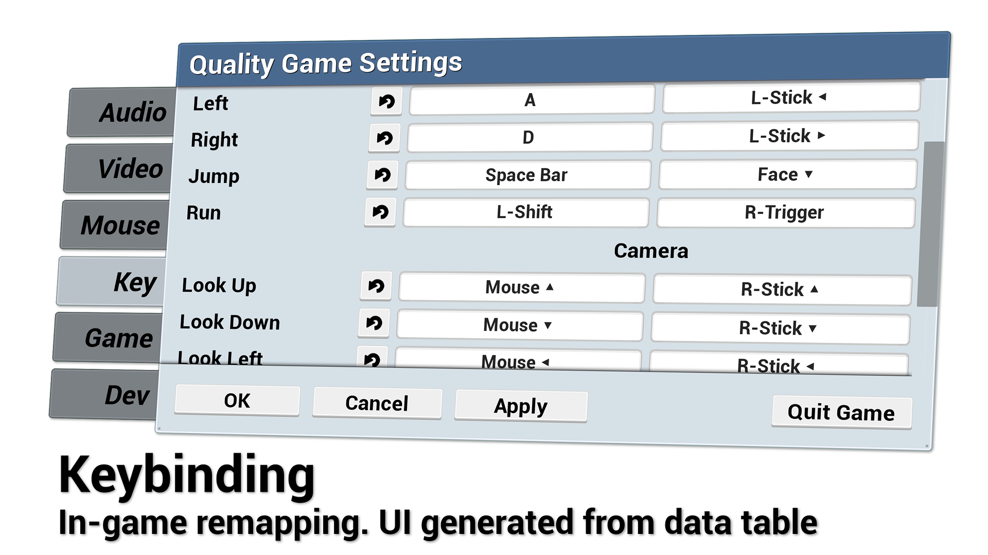 游戏 质量 设置 菜单 蓝图 虚幻4 UE4 Quality Game Settings